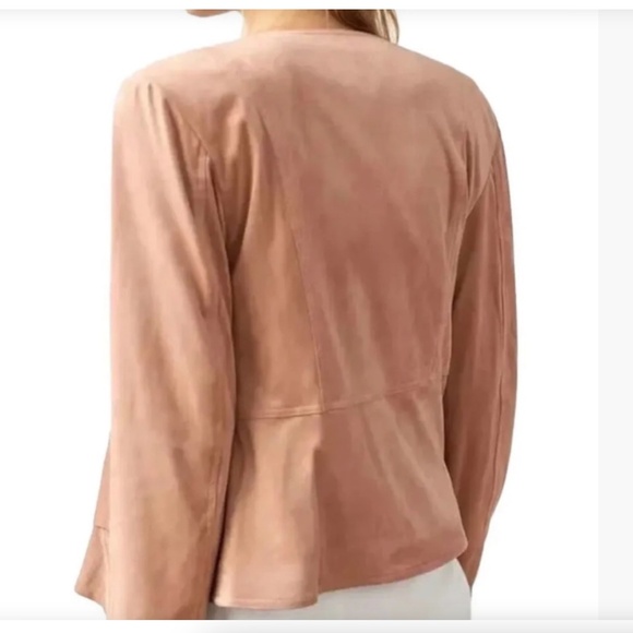 ANTHROPOLOGIE HUTCH Neutral Drape Faux Suede Jacket Size Medium - Picture 3 of 15